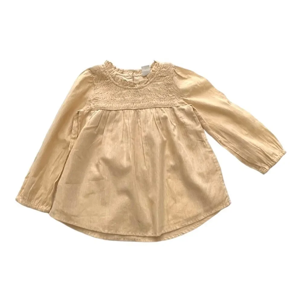 GAP Kids | Creme Brulee Beige |  SMOCKED TOP